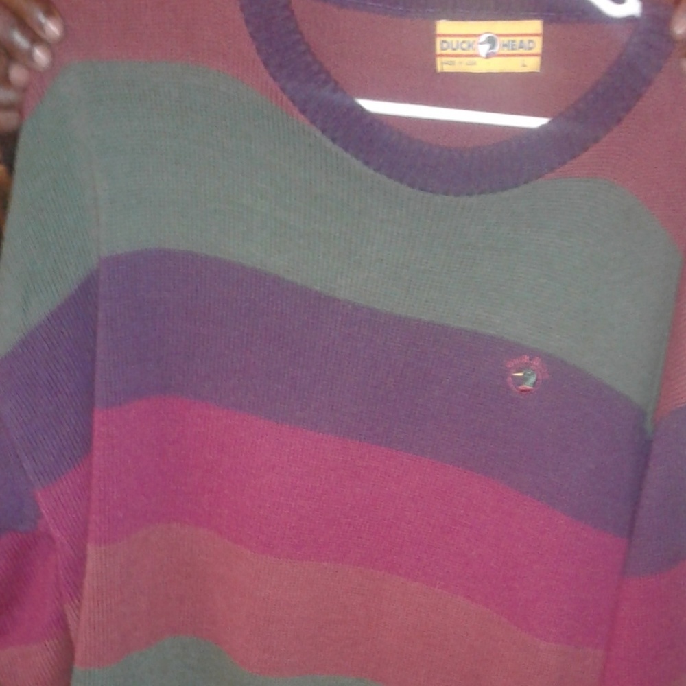 Vintage 90s Duck Head horizontal striped sweater